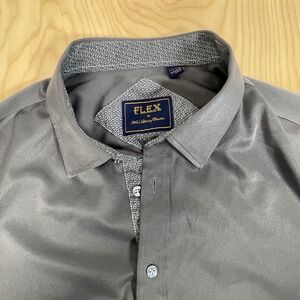 Men's Flex Men's Luxury Collection Dress‎ Shirt, Gray, Long Sleeve, Button Up